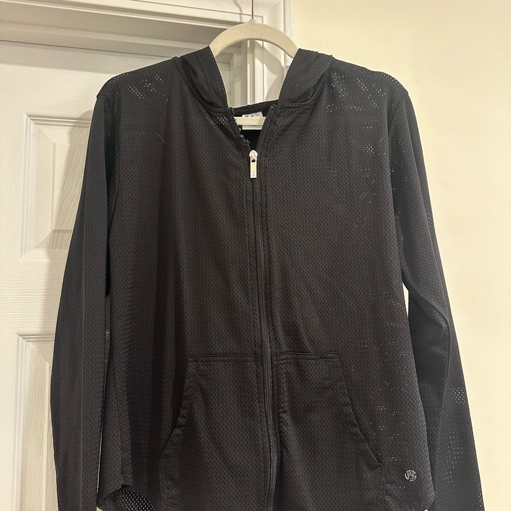 BuffBunny Black Mesh Zip-Up Hoodie